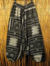 画像: 織り柄風プリント＊コットン素材＊ふんわり＊サルエルパンツ