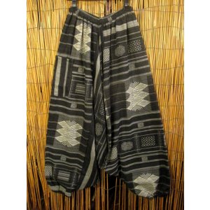 画像: 織り柄風プリント＊コットン素材＊ふんわり＊サルエルパンツ