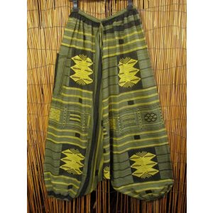 画像: 織り柄風プリント＊コットン素材＊ふんわり＊サルエルパンツ