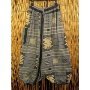 画像: 織り柄風プリント＊コットン素材＊ふんわり＊サルエルパンツ