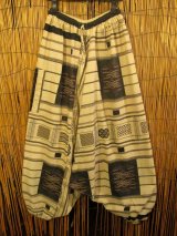 画像: 織り柄風プリント＊コットン素材＊ふんわり＊サルエルパンツ