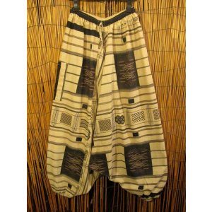 画像: 織り柄風プリント＊コットン素材＊ふんわり＊サルエルパンツ