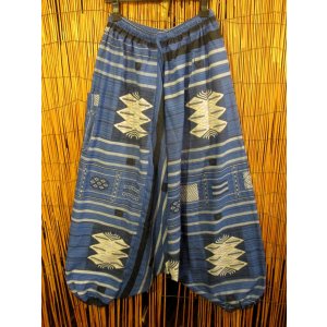 画像: 織り柄風プリント＊コットン素材＊ふんわり＊サルエルパンツ