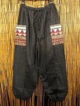 画像: 織り柄＊パッチポケット＊コットン素材＊アラジンパンツ