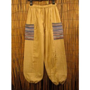 画像: 織り柄＊パッチポケット＊コットン素材＊アラジンパンツ