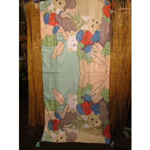 画像: レトロ調プリント＊ポリエステル素材＊タッセル付き＊大判ストール＊マルチクロス