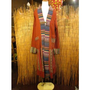 画像: ゲリ生地＆コットン素材＊ゆったりサイズ＊一つボタン＊マキシ丈コート