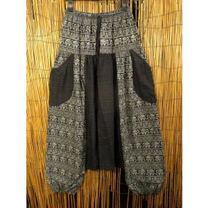 画像: アジアンプリント＊コッン素材＊モモンガ風＊ふんわり＊サルエルパンツ