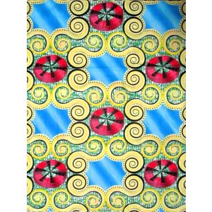 画像: アフリカンプリント生地 パーニュ