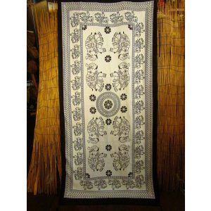 画像: 象さんプリント＊ポリエステル素材＊タッセル付き＊大判ストール＊マルチクロス