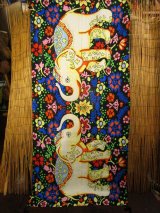 画像: 象さんプリント＊ポリエステル素材＊タッセル付き＊大判ストール＊マルチクロス
