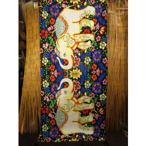 画像: 象さんプリント＊ポリエステル素材＊タッセル付き＊大判ストール＊マルチクロス