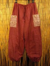 画像: 織り柄＊パッチポケット＊コットン素材＊アラジンパンツ