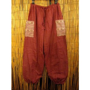 画像: 織り柄＊パッチポケット＊コットン素材＊アラジンパンツ