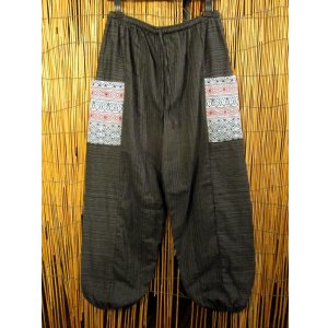 画像: 織り柄＊パッチポケット＊コットン素材＊アラジンパンツ