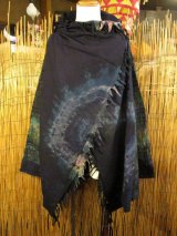 画像: タイダイ染め＆民族調プリント＊コットン素材＊ゆったりサイズ＊２ＷＡＹ＊フリンジ＊スナフキン＊旅人風コート