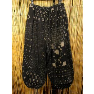 画像: 粗織り＊コットン素材＊和風プリント＊もんぺ風＊アラジンパンツ 