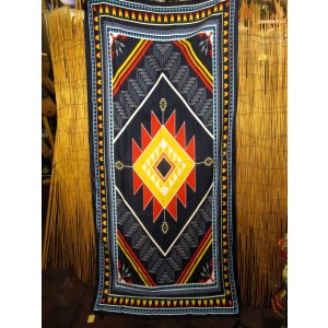 画像: ネイティブプリント＊ポリエステル素材＊タッセル付き＊大判ストール＊マルチクロス