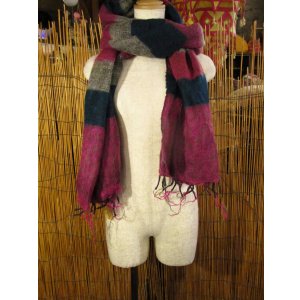 画像: アクリルウール素材＊ネパール製＊フリンジ＊大判＊起毛ストール