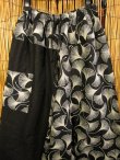 画像2: 黒色＋和風プリント＊切り替え＊コットン素材＊ふんわり＊サルエルパンツ