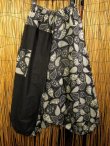 画像1: 黒色＋和風プリント＊切り替え＊コットン素材＊ふんわり＊サルエルパンツ