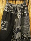 画像2: 黒色＋和風プリント＊切り替え＊コットン素材＊ふんわり＊サルエルパンツ