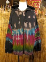 画像: タイダイ染め＊裏起毛＊スウェット生地＊ジップアップ＊パーカー＊ＸＬ