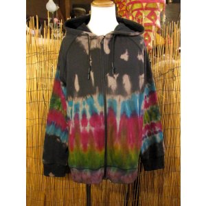 画像: タイダイ染め＊裏起毛＊スウェット生地＊ジップアップ＊パーカー＊ＸＬ