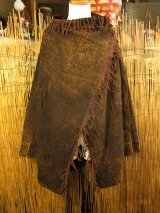 画像: ストーンウォッシュ加工＊コットン素材＊ゆったりサイズ＊２ＷＡＹ＊フリンジ＊スナフキン＊旅人風コート