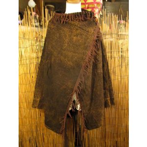 画像: ストーンウォッシュ加工＊コットン素材＊ゆったりサイズ＊２ＷＡＹ＊フリンジ＊スナフキン＊旅人風コート