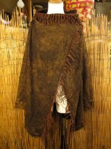 画像: ストーンウォッシュ加工＊コットン素材＊ゆったりサイズ＊２ＷＡＹ＊フリンジ＊スナフキン＊旅人風コート