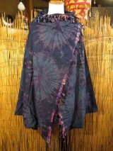 画像: タイダイ染め＊コットン素材＊ゆったりサイズ＊２ＷＡＹ＊フリンジ＊スナフキン＊旅人風コート