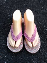 画像: 【２４・５ｃｍ〜２５ｃｍ】レトロ調＊小花プリント＊ビーチサンダル