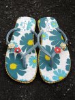 画像1: 【２３ｃｍ〜２３・５ｃｍ】お花プリント＊鈴付き＊ビーチサンダル
