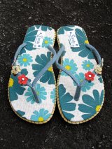 画像: 【２３・５ｃｍ〜２４ｃｍ】お花プリント＊鈴付き＊ビーチサンダル
