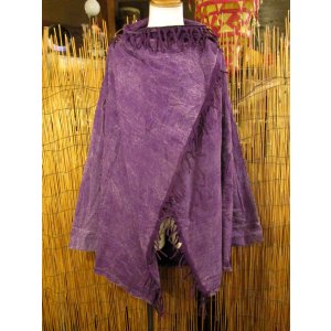 画像: ストーンウォッシュ加工＊コットン素材＊ゆったりサイズ＊２ＷＡＹ＊フリンジ＊スナフキン＊旅人風コート