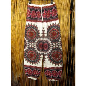 画像: 曼荼羅風プリント＊レーヨン素材＊すっきり＊アラジンパンツ＊タイパンツ