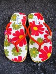 画像1: 【２４・５ｃｍ〜２５ｃｍ】お花プリント＊鈴付き＊ビーチサンダル