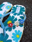 画像2: 【２５ｃｍ〜２５・５ｃｍ】お花プリント＊鈴付き＊ビーチサンダル