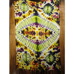 画像: タイダイ染め＊レーヨン素材＊フリンジ＊マルチクロス＊パレオ