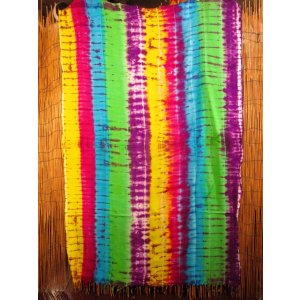 画像: タイダイ染め＊レーヨン素材＊フリンジ＊マルチクロス＊パレオ