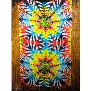 画像: タイダイ染め＊レーヨン素材＊フリンジ＊マルチクロス＊パレオ