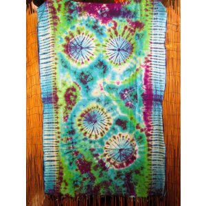 画像: タイダイ染め＊レーヨン素材＊フリンジ＊マルチクロス＊パレオ