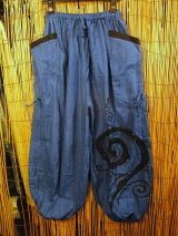 画像: 渦巻きプリント＊コットン素材＊カーゴタイプ＊ふんわり＊アラジンパンツ