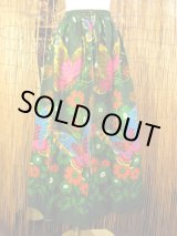 画像: バタフライ＆フラワープリント＊コットン素材＊フレアー＊ロングスカート