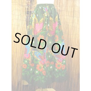 画像: バタフライ＆フラワープリント＊コットン素材＊フレアー＊ロングスカート