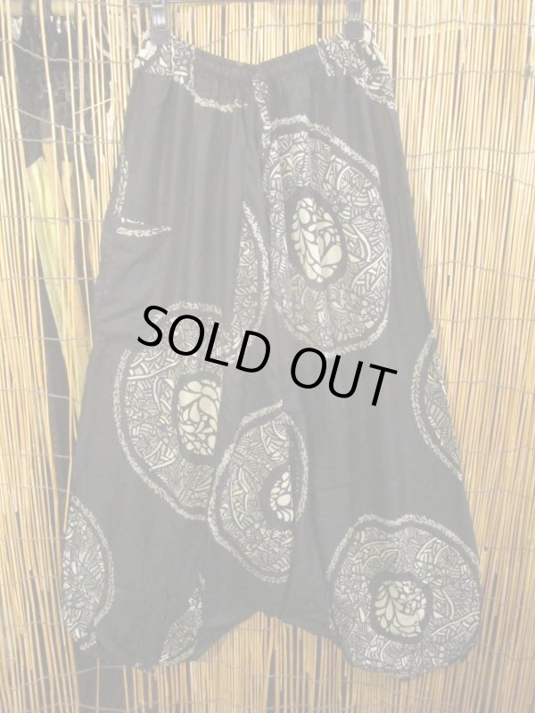 画像1: 和風プリント＊レーヨン素材＊ふんわり＊サルエルパンツ