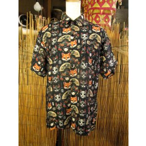 画像: 和風プリント＊コットン＆リネン混紡＊個性的＊半袖＊アロハシャツ ＊Ｍ