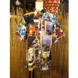 画像: 和風プリント＊コットン＆リネン混紡＊個性的＊半袖＊アロハシャツ ＊Ｍ