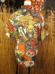 画像3: 和風プリント＊コットン＆リネン混紡＊個性的＊半袖＊アロハシャツ ＊Ｍ